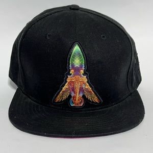 Salvia Droid Black Flat Bill Adjustable Hat